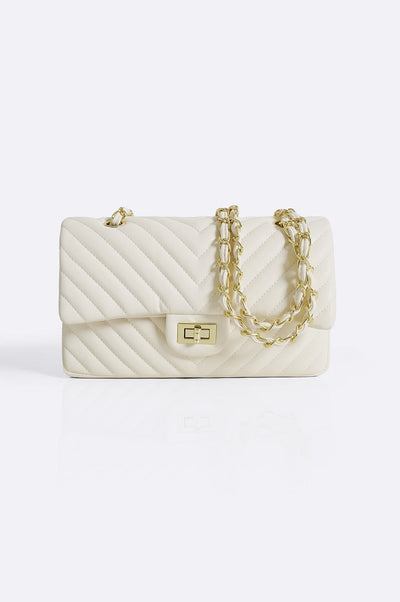 BagSaga White Holiday Hand Bag