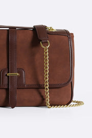 BagSaga Brown City Suede Shoulder Bag