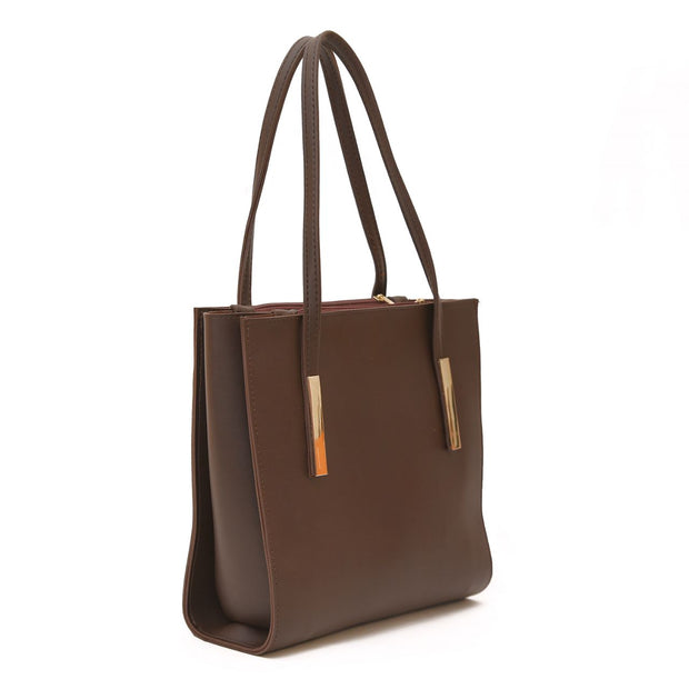 BagSaga Brown Canva Tote Bag